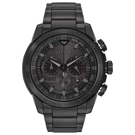 Citizen Men's Ecosphere Chronograph Black Stainless Steel Watch with Black Dial