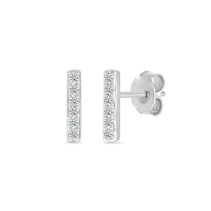 1/10 ct. tw. Diamond Petite Bar Stud Earrings in 10K White Gold
