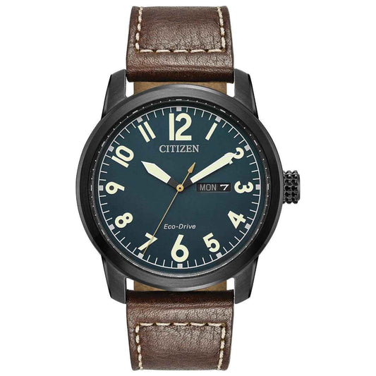 Citizen Chandler Men's Analog Watch with Blue Dial and Leather Band