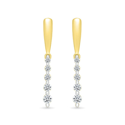 Journey Collection 1/4 ct. tw. Diamond 5-Stone Drop Earrings in 10K Yellow Gold front view