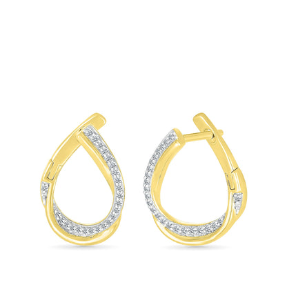 1/5 ct. tw. Diamond Front-Facing Hoops in 10K Yellow Gold