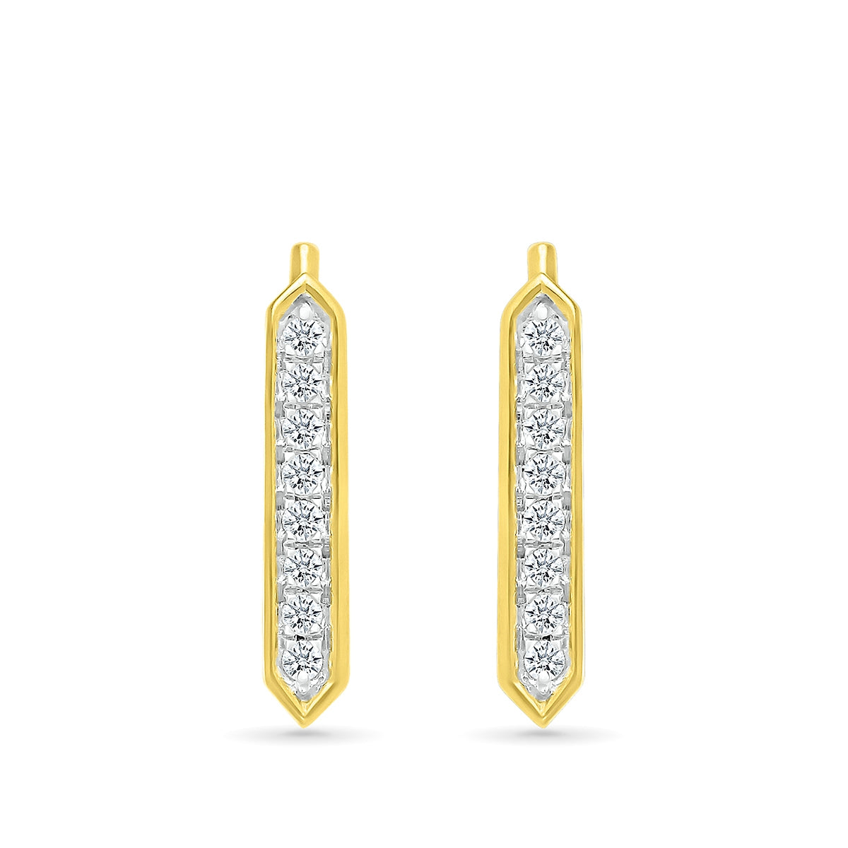 1/8 ct. tw. Diamond Bar Ear Climber in 10K Yellow Gold close-up detail