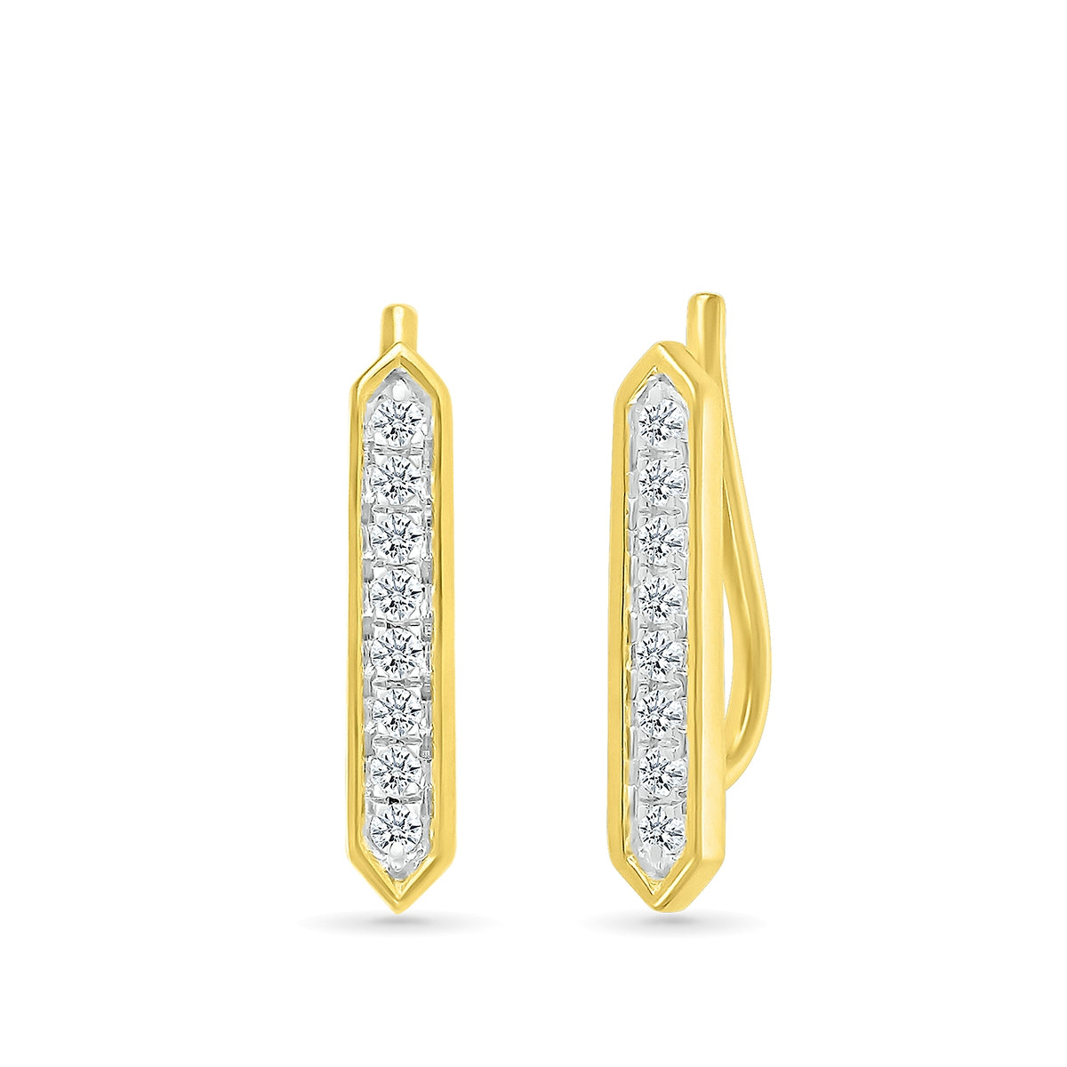 1/8 ct. tw. Diamond Bar Ear Climber in 10K Yellow Gold