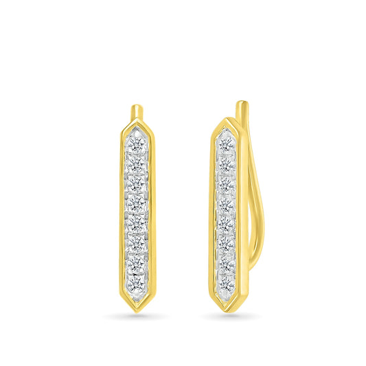 1/8 ct. tw. Diamond Bar Ear Climber in 10K Yellow Gold
