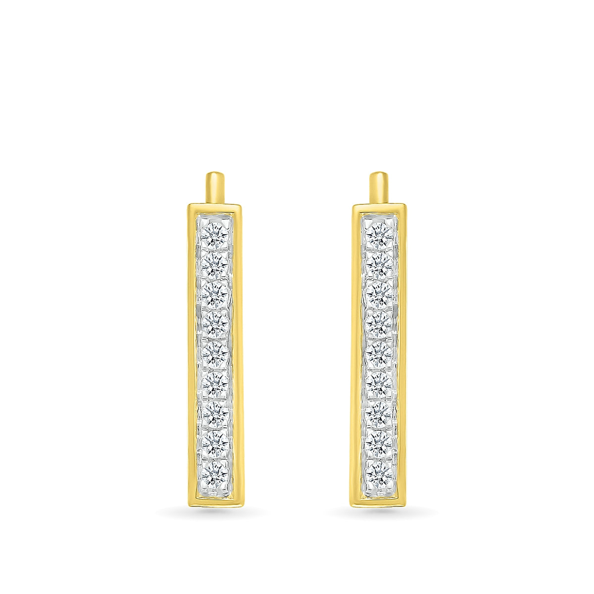 1/6 ct. tw. Diamond Bar Ear Climber in 10K Yellow Gold close-up detail