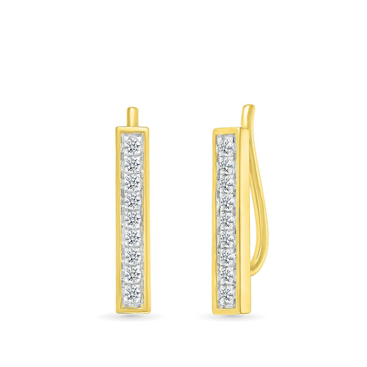 1/6 ct. tw. Diamond Bar Ear Climber in 10K Yellow Gold