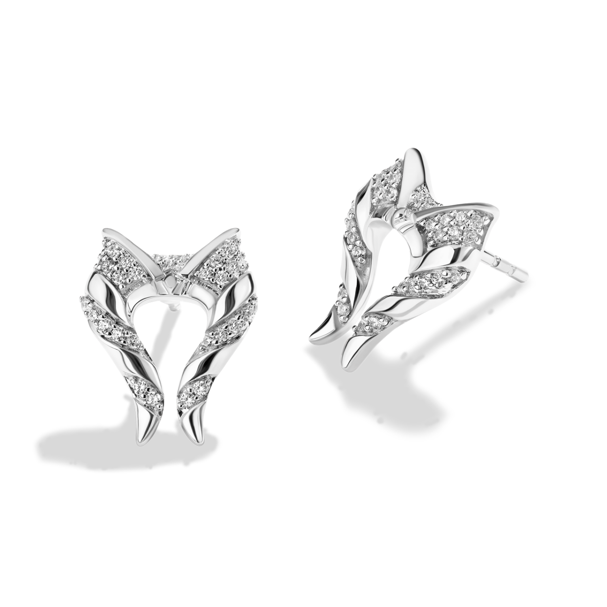Star Wars Ahsoka Tano 1/5 ct. tw. Diamond Earrings in Sterling Silver front view