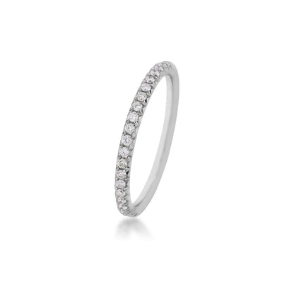 Brilliantly Yours 1/5 ct. tw. Round Diamond Wedding Band in 14K White Gold front view
