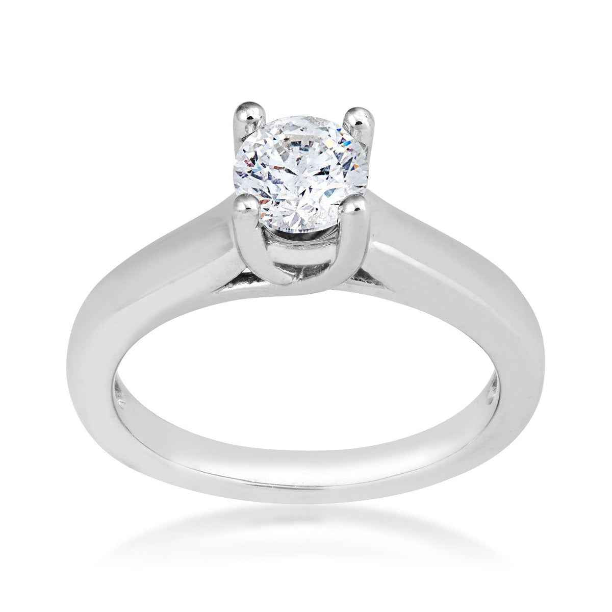 Noventa 1 ct. tw. Round Diamond Solitaire Engagement Ring in 14K White Gold