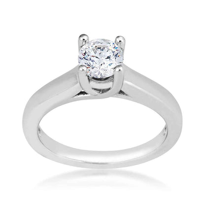 Noventa 1 ct. tw. Round Diamond Solitaire Engagement Ring in 14K White Gold