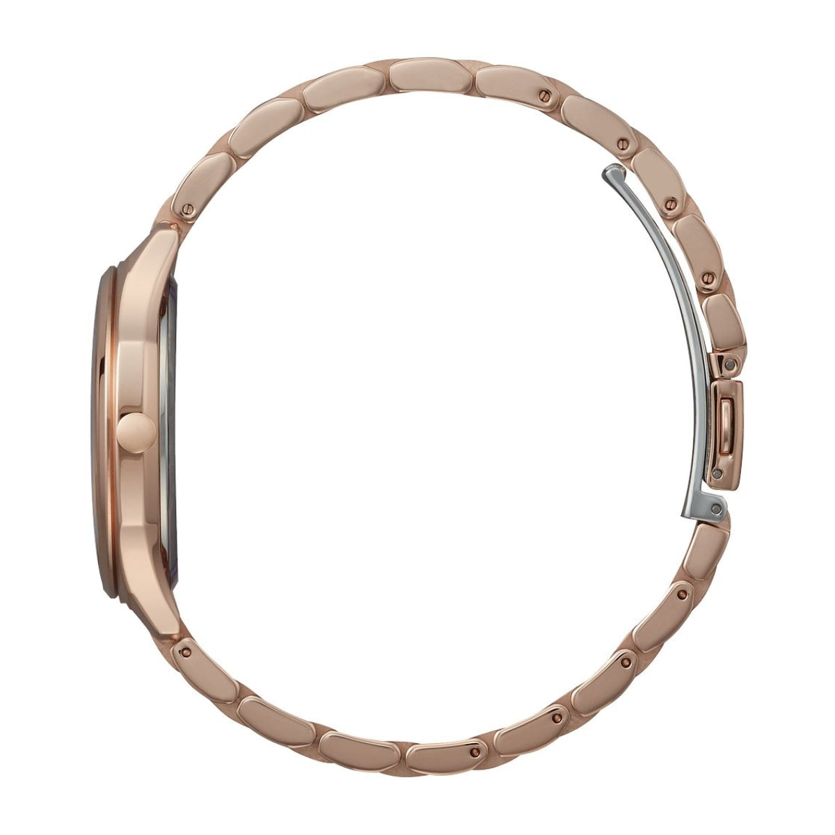 Citizen Ladies' Drive Pink Gold-Tone Stainless Steel Watch with Pink Dial front view