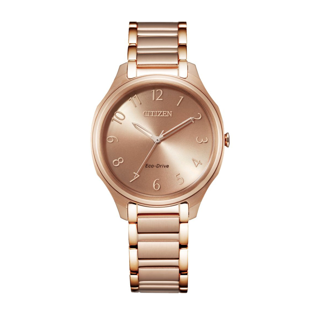 Citizen Ladies' Drive Pink Gold-Tone Stainless Steel Watch with Pink Dial