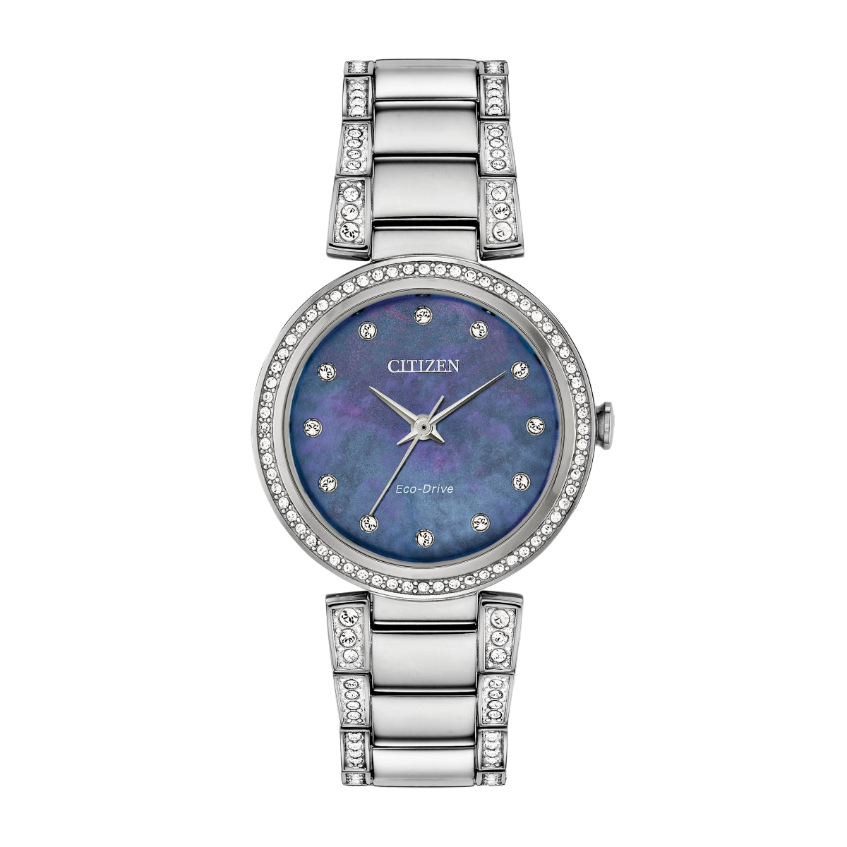 Citizen Ladies' Silhouette Crystal Stainless Steel Watch with Mother of Pearl Dial