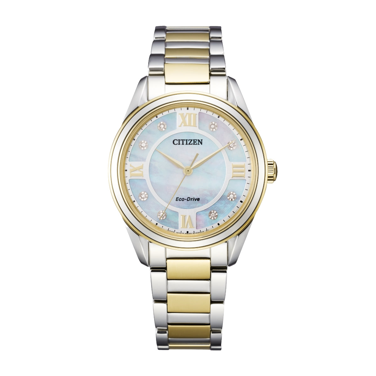 Citizen Ladies' Arezzo Two-Tone Stainless Steel Watch with Mother of Pearl Dial