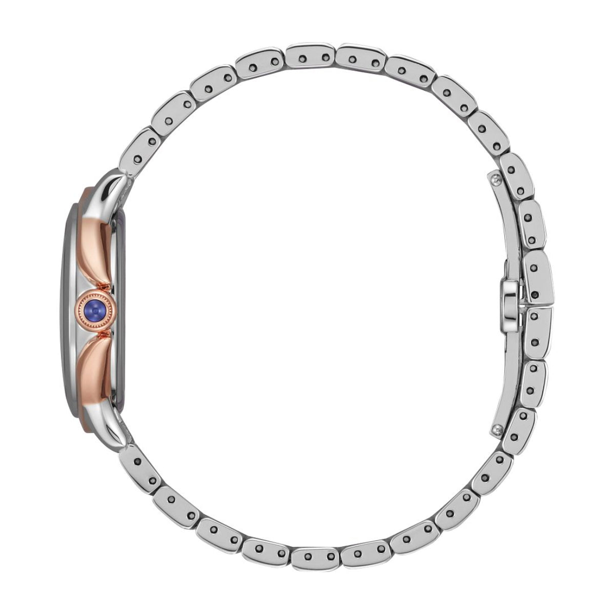 Citizen Ladies' Ceci Two-Tone White & Pink Stainless Steel Watch with Silver Dial front view