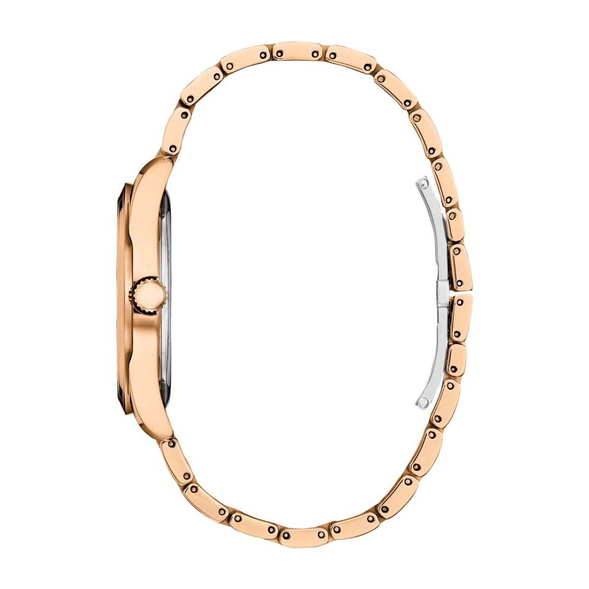 Citizen Ladies' Arezzo Pink Gold-Tone Stainless Steel Watch with White Dial front view