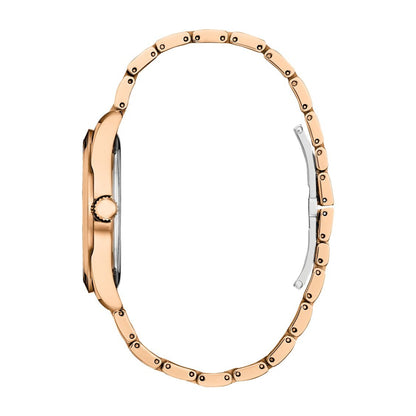 Citizen Ladies' Arezzo Pink Gold-Tone Stainless Steel Watch with White Dial front view
