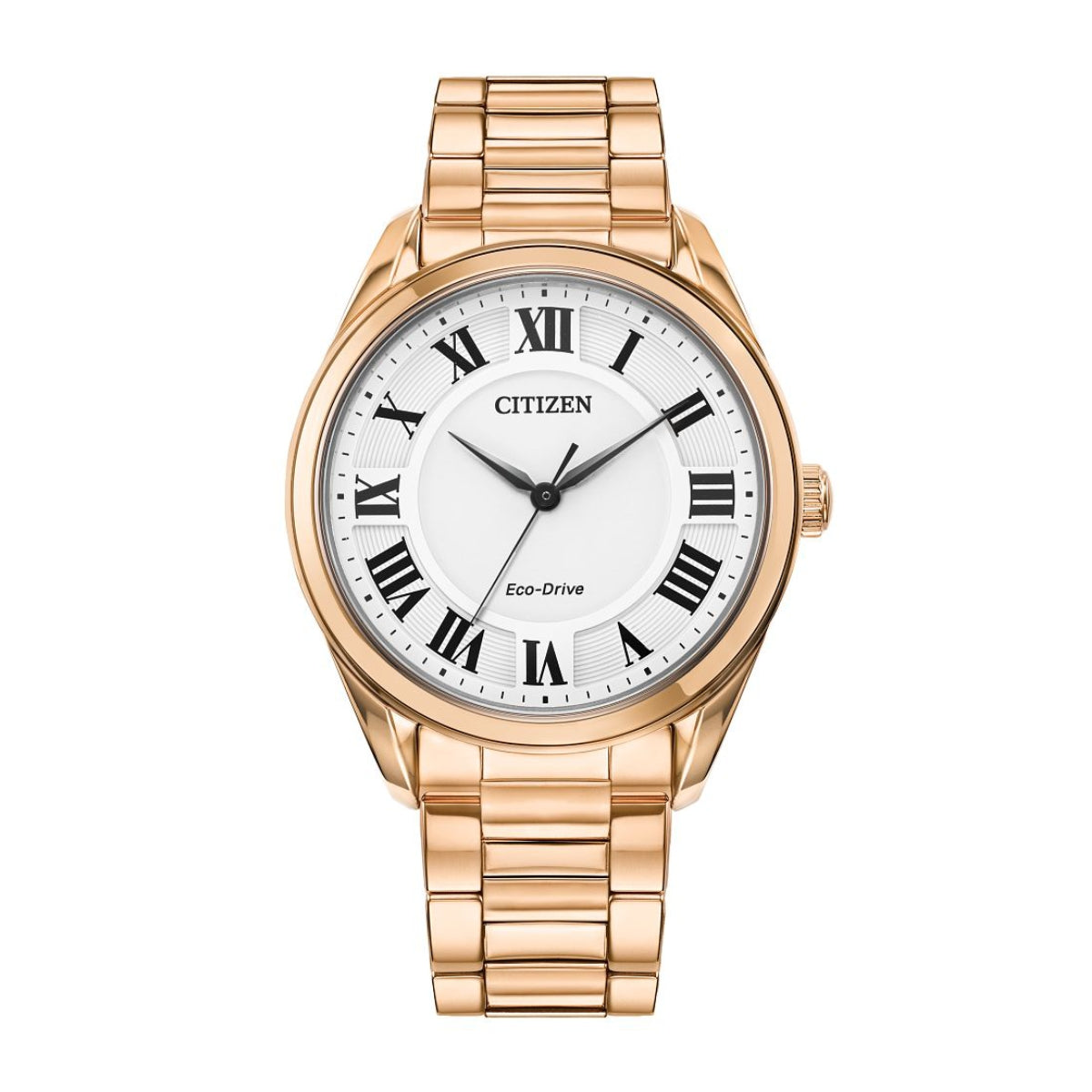 Citizen Ladies' Arezzo Pink Gold-Tone Stainless Steel Watch with White Dial