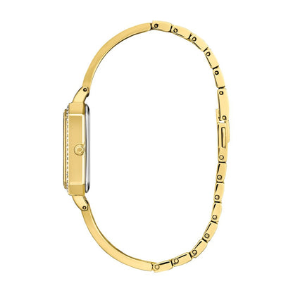 Citizen Ladies' Silhouette Crystal Gold-Tone Stainless Steel Watch with Black Dial front view