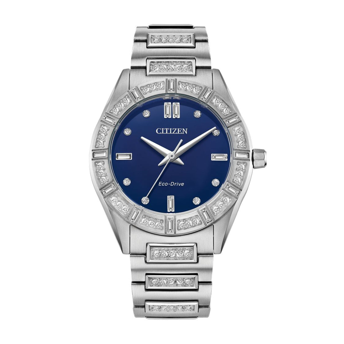 Citizen Ladies' Silhouette Crystal Stainless Steel Watch with Blue Dial