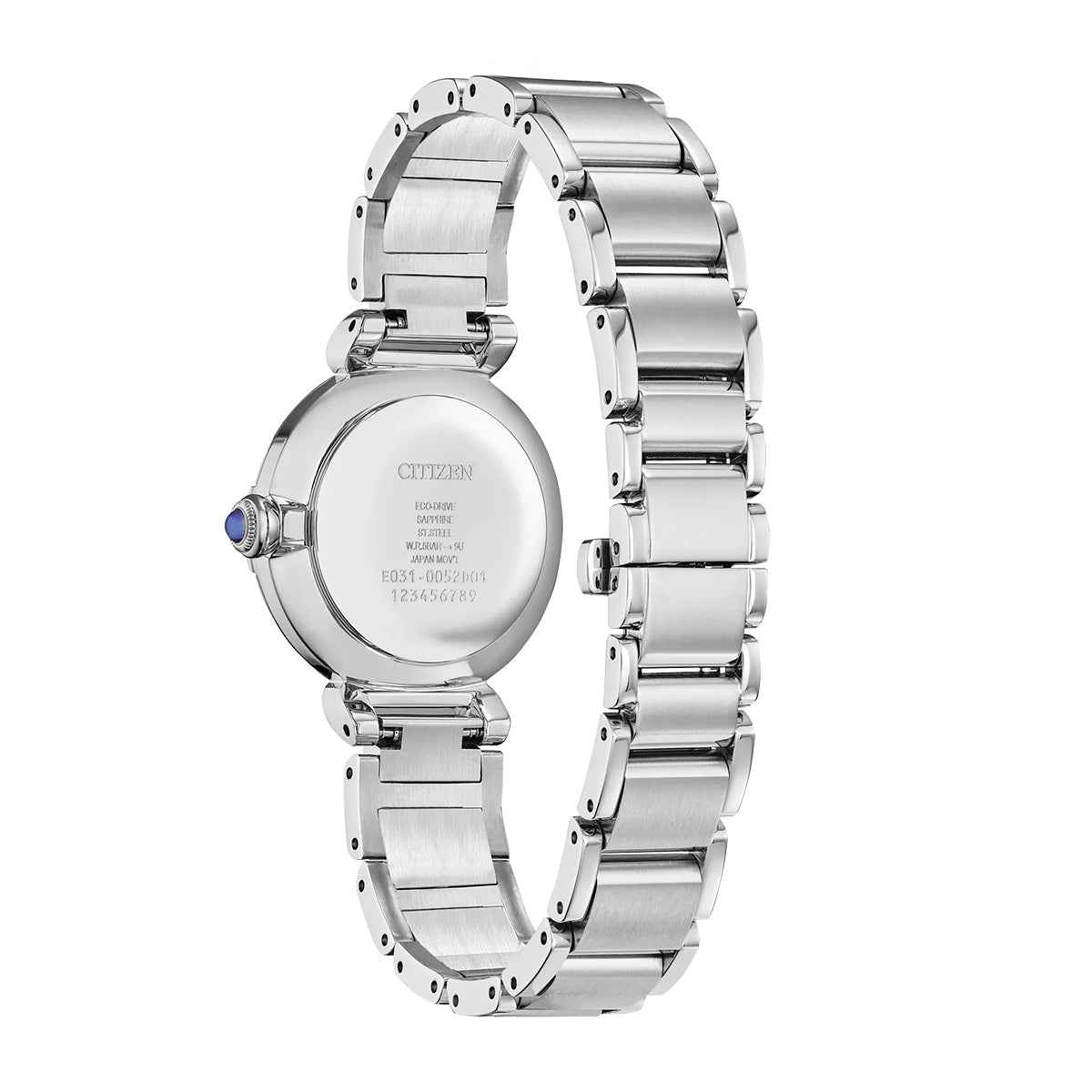 Citizen Ladies' L Mae Eco-Drive Stainless Steel Watch with Blue Mother of Pearl Dial front view