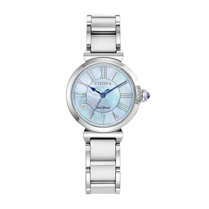 Citizen Ladies' L Mae Eco-Drive Stainless Steel Watch with Blue Mother of Pearl Dial
