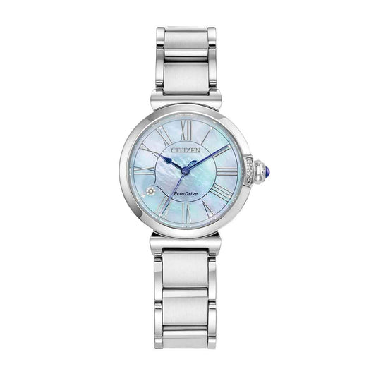 Citizen Ladies' L Mae Eco-Drive Stainless Steel Watch with Blue Mother of Pearl Dial