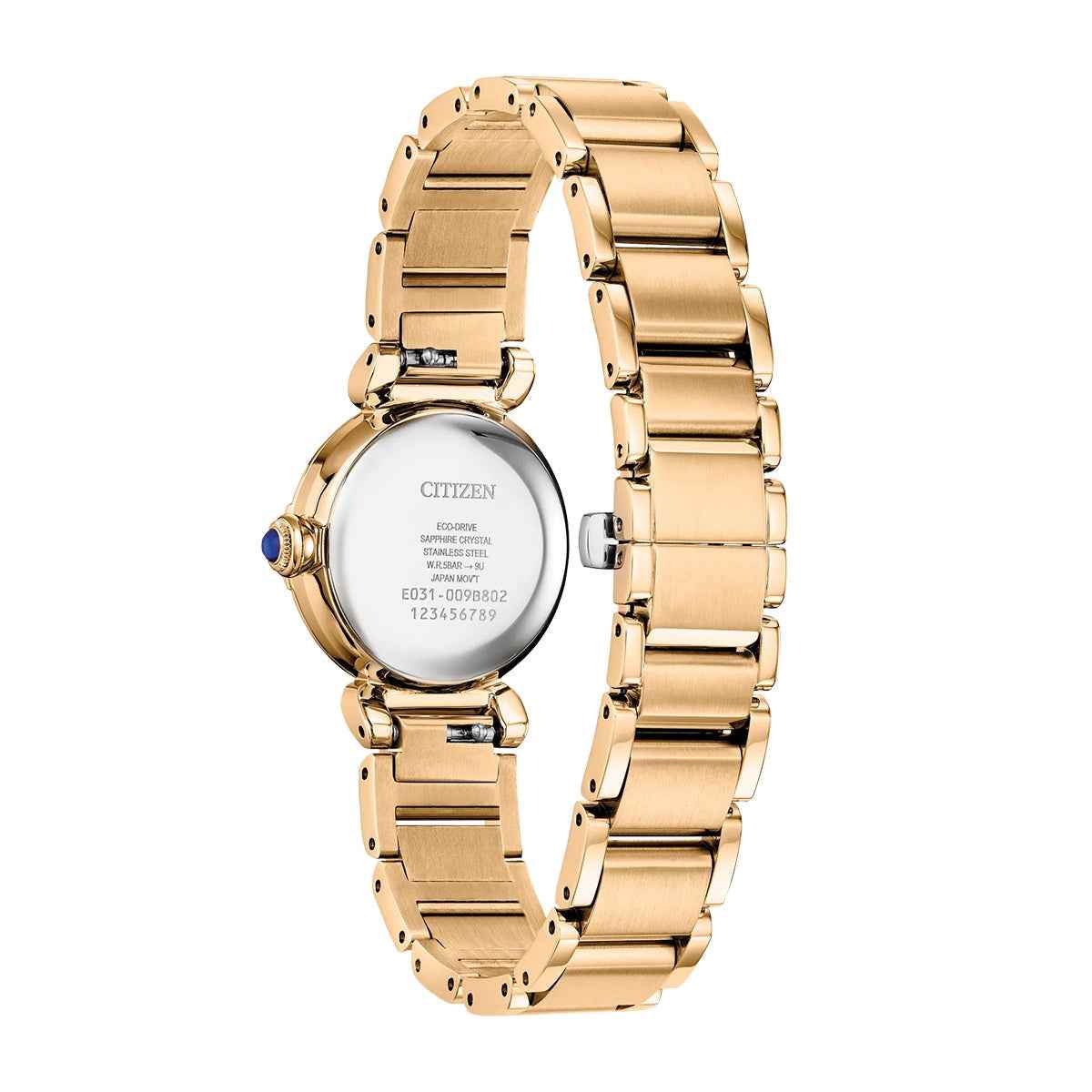 Citizen Ladies' L Mae Eco-Drive Gold-Tone Stainless Steel Watch with Green Dial front view