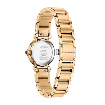 Citizen Ladies' L Mae Eco-Drive Gold-Tone Stainless Steel Watch with Green Dial front view
