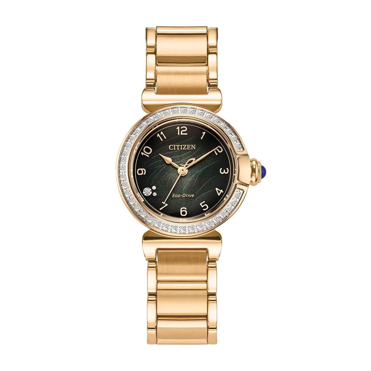Citizen Ladies' L Mae Eco-Drive Gold-Tone Stainless Steel Watch with Green Dial