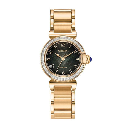 Citizen Ladies' L Mae Eco-Drive Gold-Tone Stainless Steel Watch with Green Dial