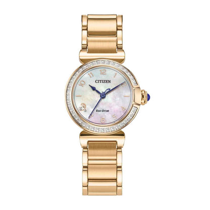 Citizen Ladies' L Mae Eco-Drive Gold-Tone Stainless Steel Watch with Mother of Pearl Dial