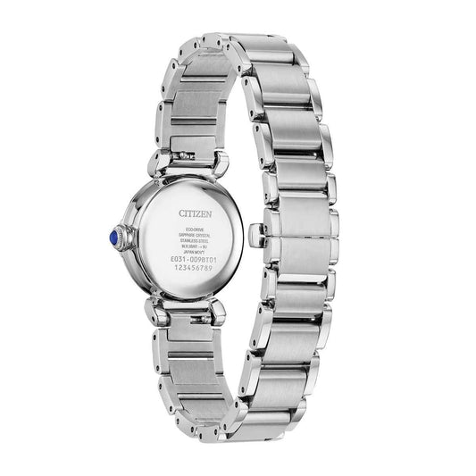 Citizen Ladies' L Mae Eco-Drive Stainless Steel Watch with Mother of Pearl Dial front view