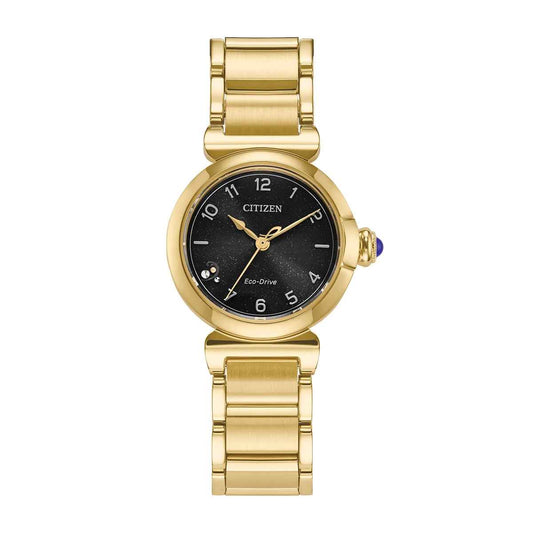 Citizen Ladies' L Mae Eco-Drive Stainless Steel Watch with Black Dial
