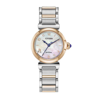 Citizen Ladies' L Mae Eco-Drive Two-Tone Stainless Steel Watch with Mother of Pearl Dial
