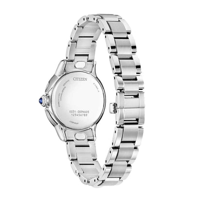 Citizen Ladies' L Ceci Eco-Drive Stainless Steel Watch with Black Dial front view