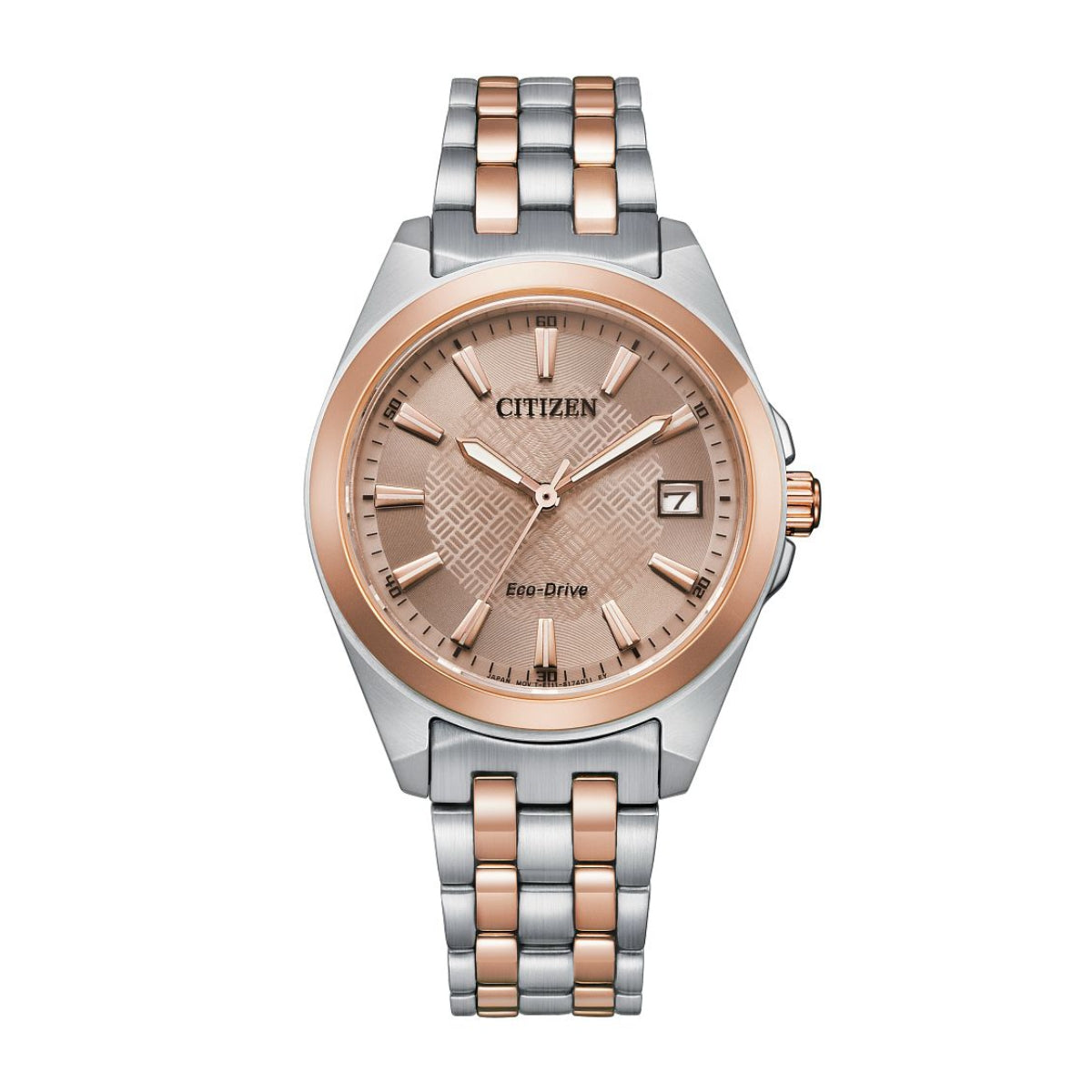 Citizen Ladies' Peyten Two-Tone White & Pink Stainless Steel Watch with Pink Dial