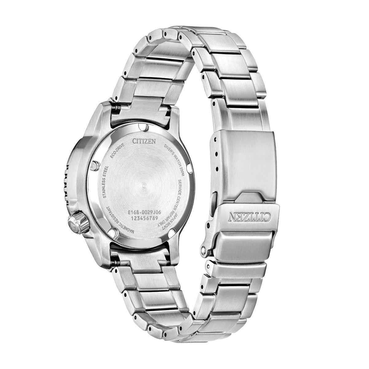 Citizen Men's Promaster Dive Eco-Drive Stainless Steel Watch with Blue Dial front view