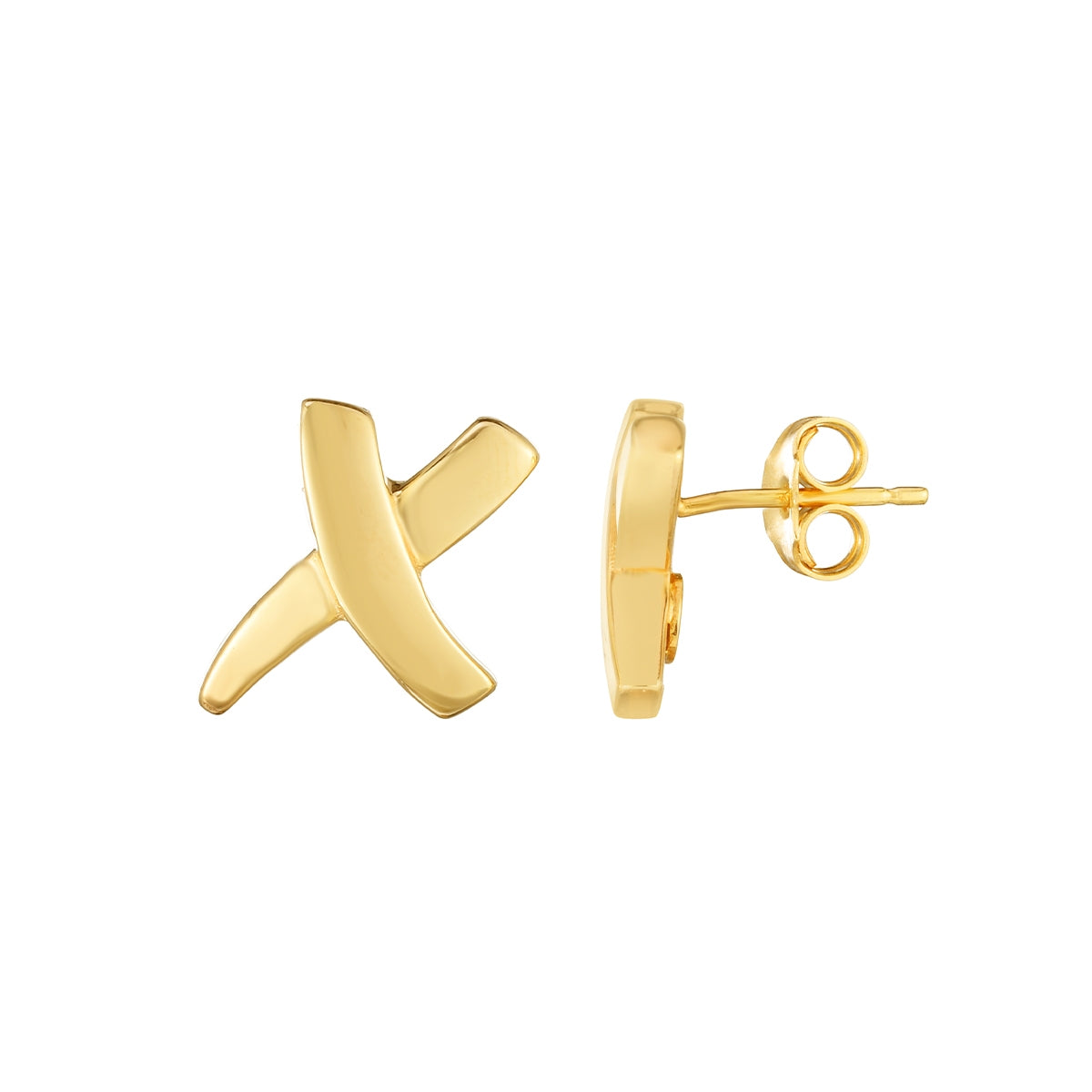 Freeform X Earrings in 14K Yellow Gold