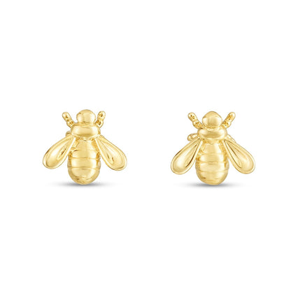 Bumble Bee Earrings in 14K Yellow Gold