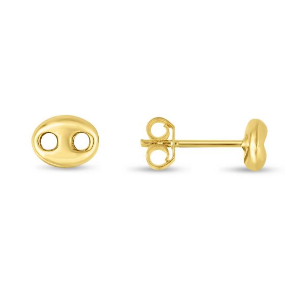 Mariner Link Earrings in 14K Yellow Gold front view