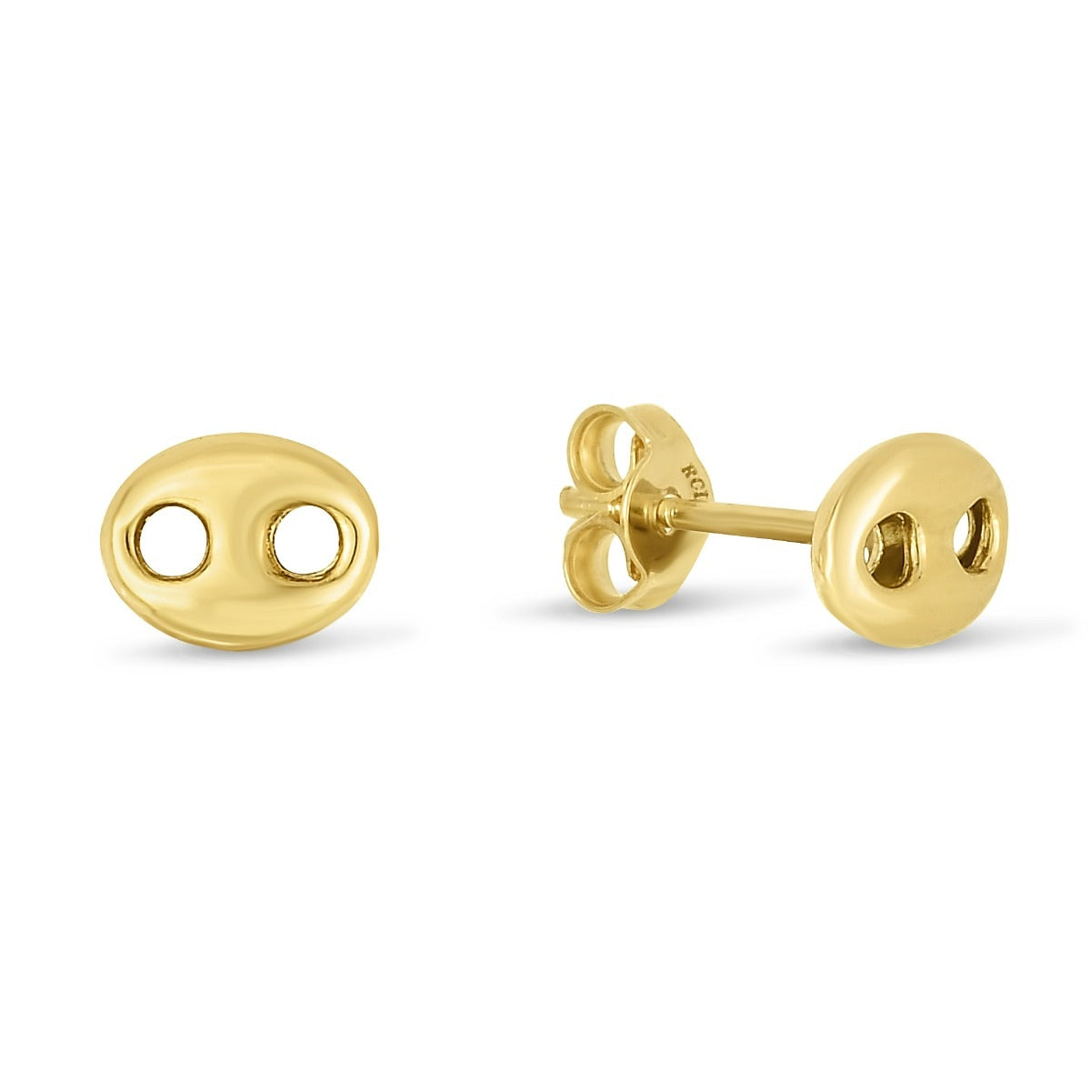 Mariner Link Earrings in 14K Yellow Gold close-up detail