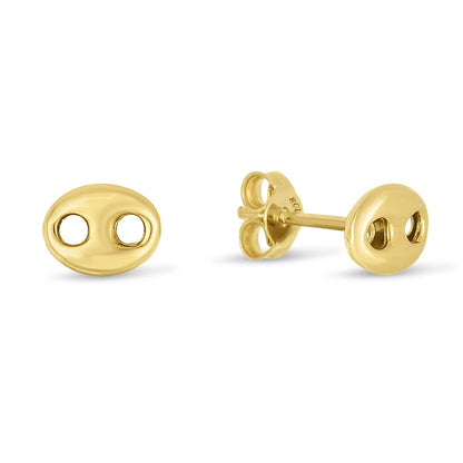 Mariner Link Earrings in 14K Yellow Gold close-up detail