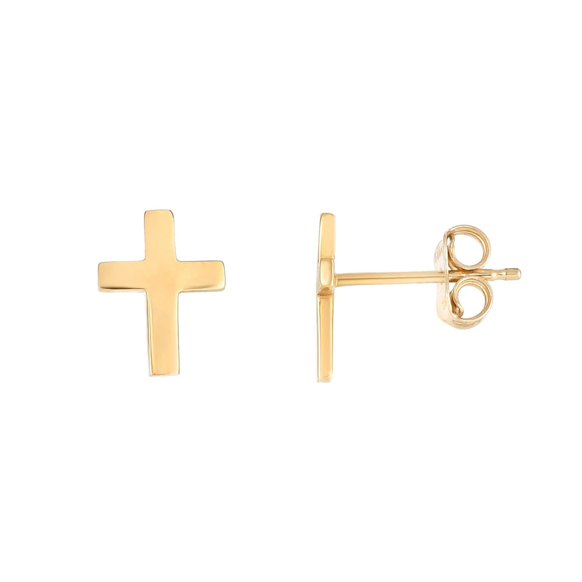 Cross Earrings in 14K Yellow Gold