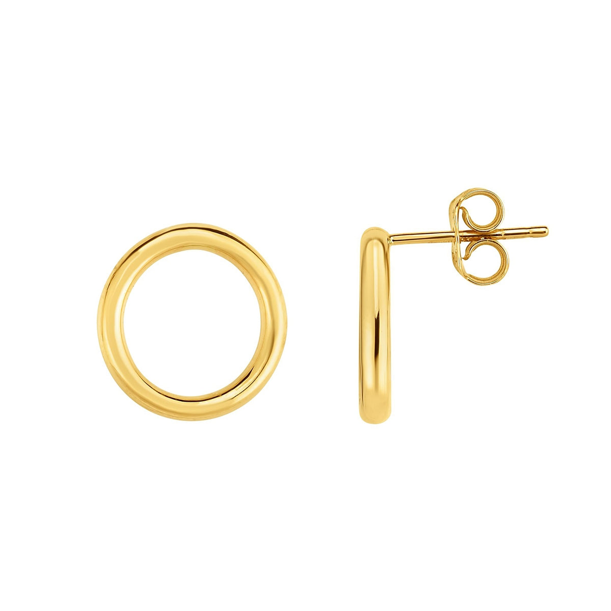 Open Circle Earrings in 14K Yellow Gold