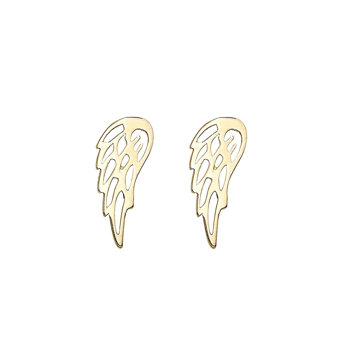 Open Angel Wing Earrings in 14K Yellow Gold