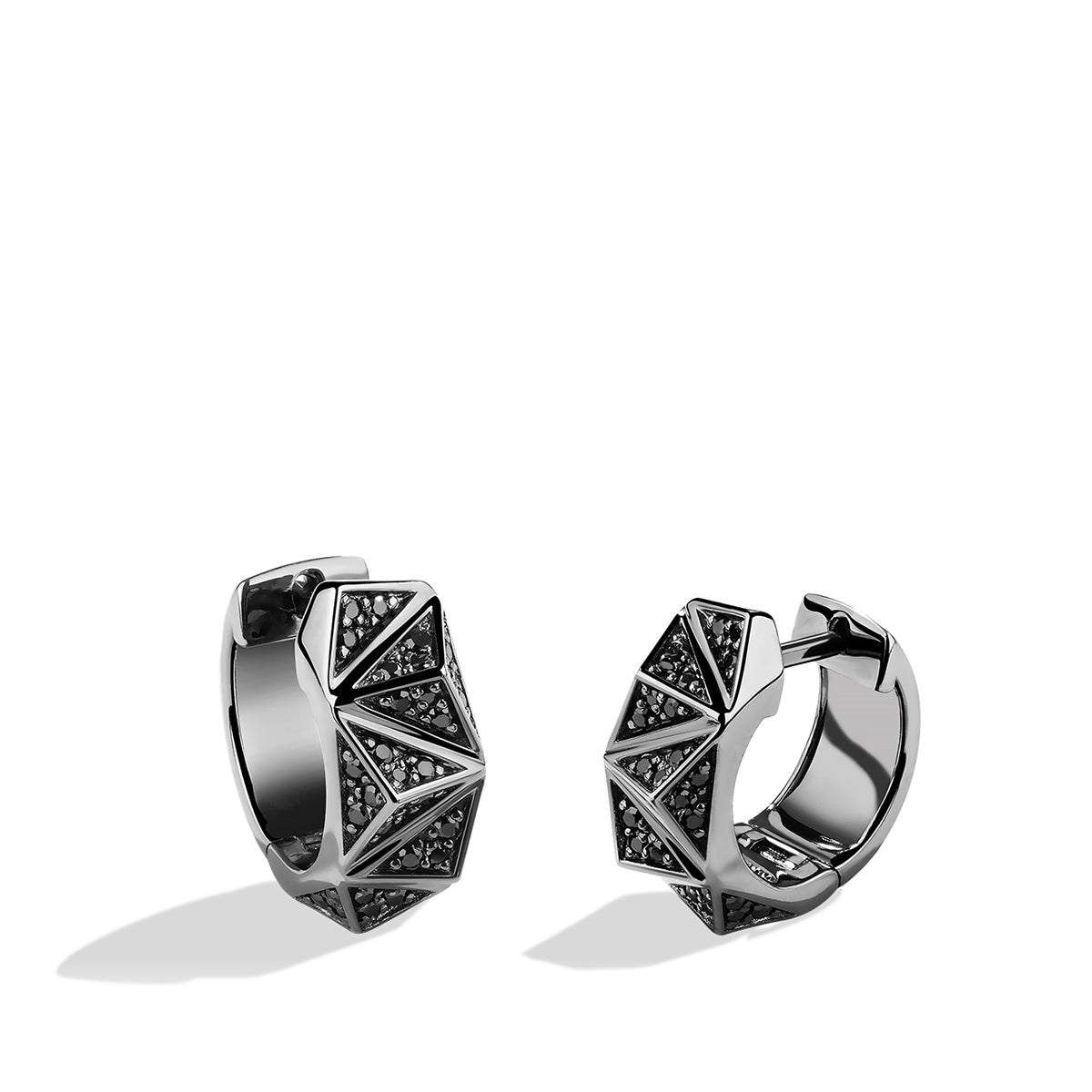 Star Wars Dark Armor 1/2 ct. tw. Treated Black Diamond Hoop Earrings in Black Rhodium Plated Sterling Silver