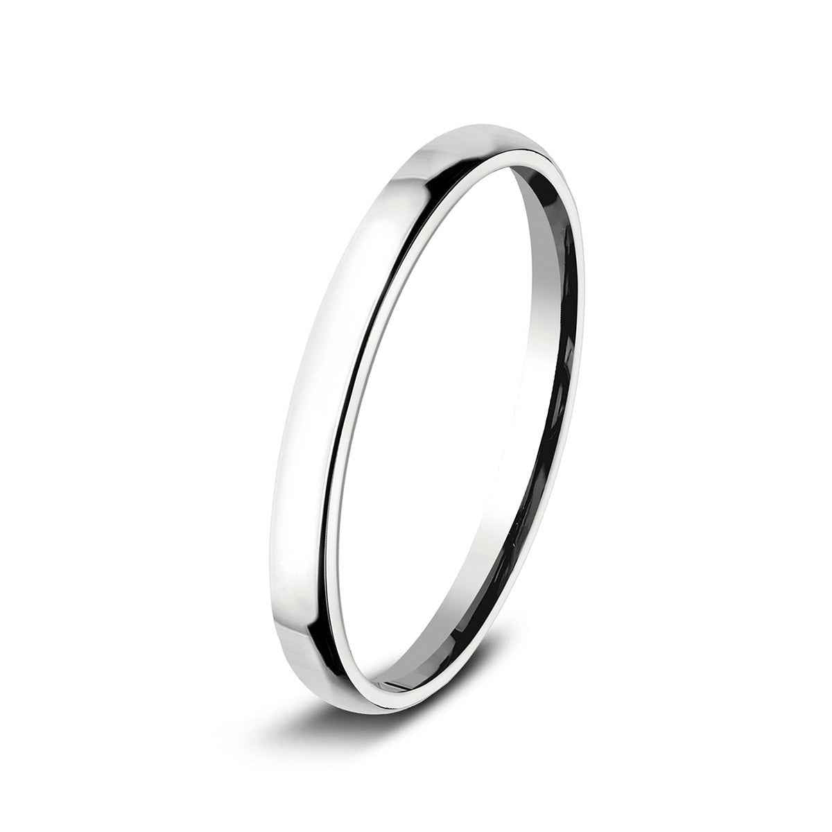 Benchmark Ladies' 2.5mm Euro Comfort Fit Polished Wedding Ring in 14K White Gold