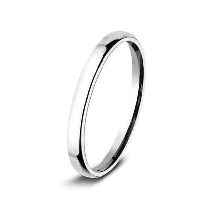 Benchmark Ladies' 2.5mm Euro Comfort Fit Polished Wedding Ring in 14K White Gold