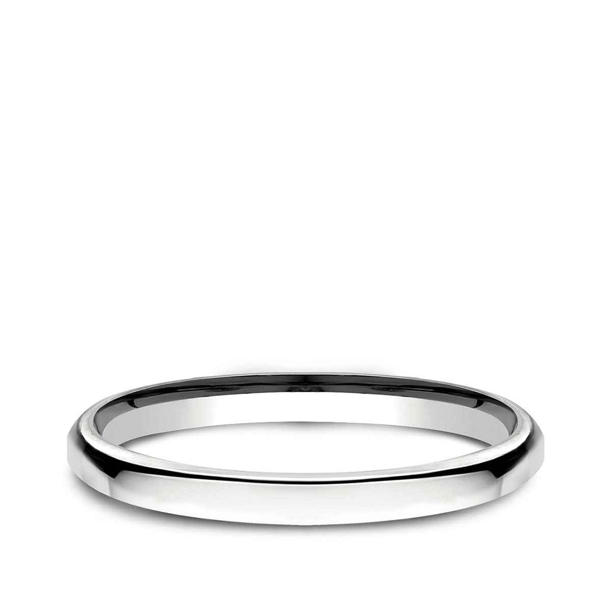 Benchmark Ladies' 2.5mm Euro Comfort Fit Polished Wedding Ring in 14K White Gold
